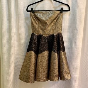 Gold and Black Lace Party / Formal Dress